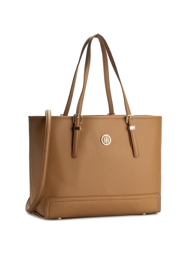 Handtasche Tommy Hilfiger Honey Med Tote AW0AW03198 Braun eschuhe