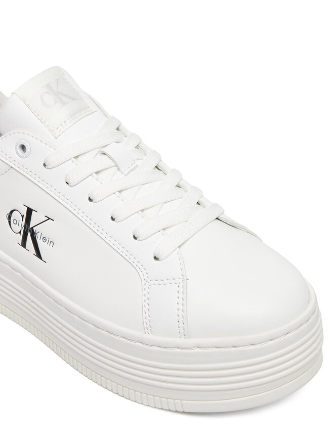 Calvin Klein Jeans Sportcipők Calvin Klein Jeans Bold Flatf Low Lace Lth YW0YW01878 Fehér
