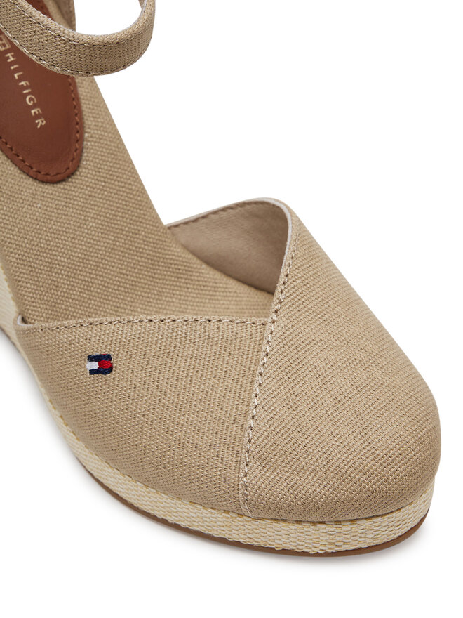 Tommy Hilfiger Halbschuhe Tommy Hilfiger Flag High Wedge Espad Closed Toe FW0FW08494 Beige