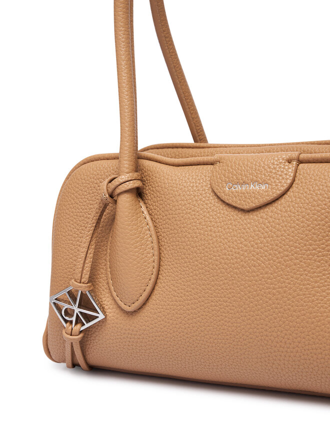 Calvin Klein Handtasche Calvin Klein Emblem Trio Pebble Shoulder Bag LV04F3743G Beige