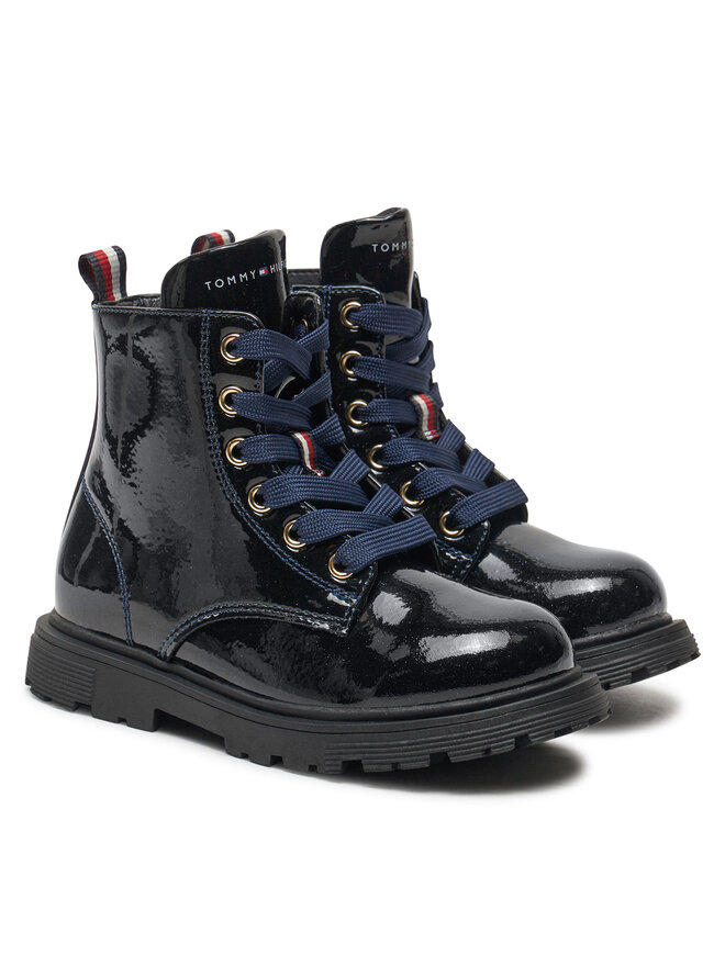 Tommy Hilfiger Kozačky Tommy Hilfiger Lace-Up Bootie T1A5-33564-1237 M Tmavomodrá
