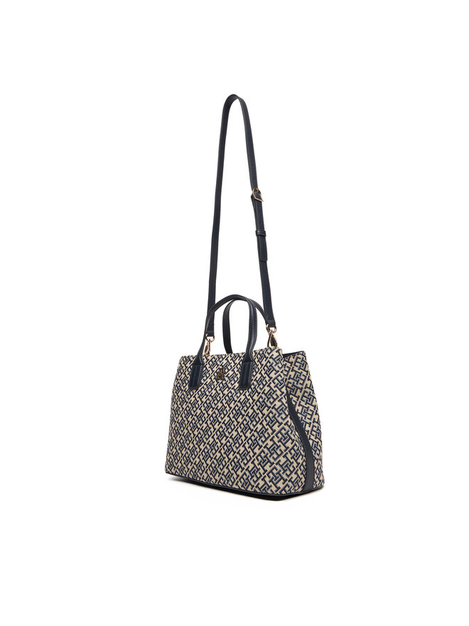 Tommy Hilfiger Kabelka Tommy Hilfiger Th Jacquard Satchel AW0AW17444 Tmavomodrá