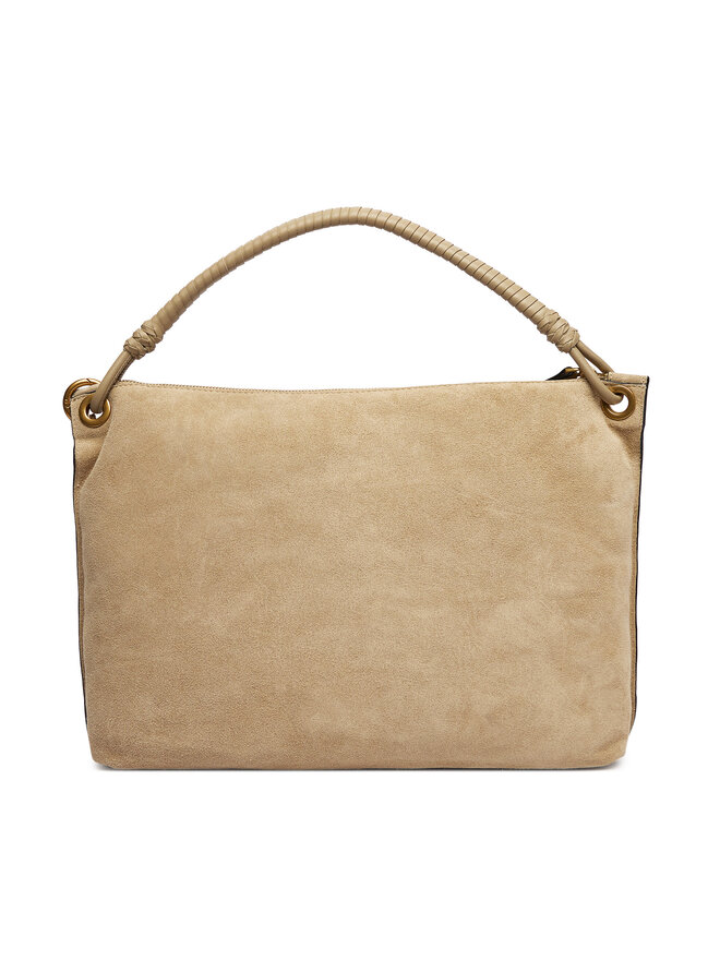 Tommy Hilfiger Handtasche Tommy Hilfiger Th Statement Leather Bag Suede AW0AW18402 Beige