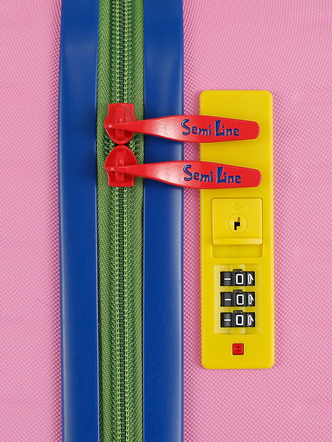 Semi Line Μεσαία Βαλίτσα Semi Line T5941-2 Ροζ