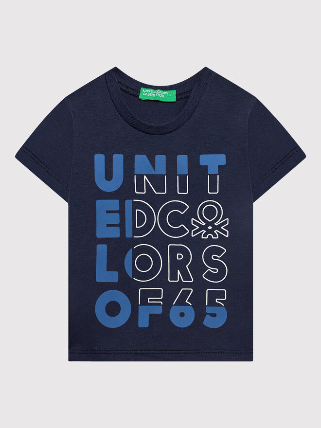 United Colors Of Benetton United Colors Of Benetton Marškinėliai 3I1XG100G Tamsiai mėlyna Regular Fit