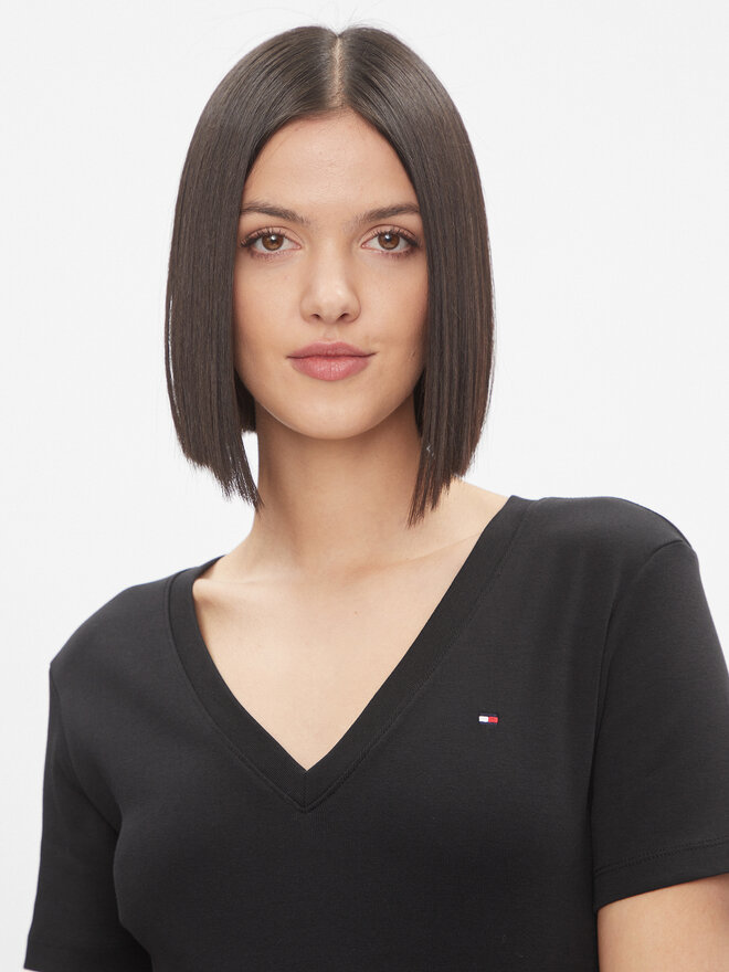Tommy Hilfiger Tommy Hilfiger Marškinėliai New Cody WW0WW40584 Juoda Slim Fit