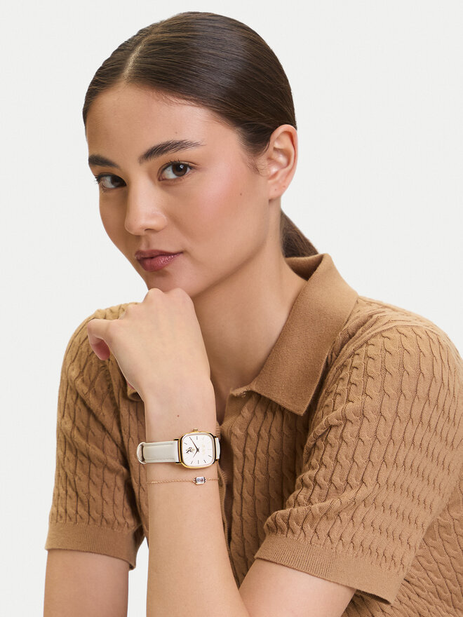 U.S. Polo Assn. Комплект часовник и гривна U.S. Polo Assn. Keira USP6396TW Бял