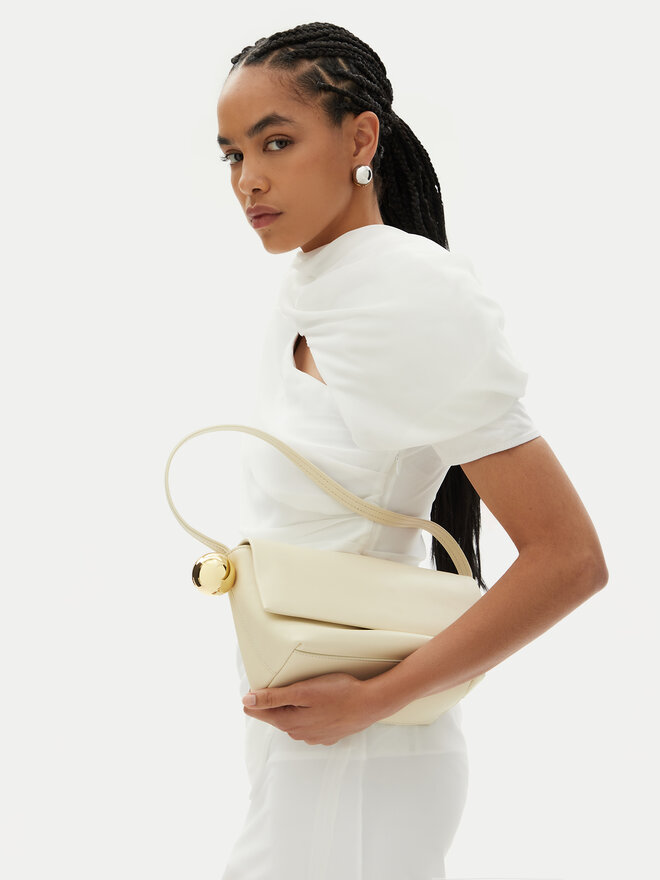 JACQUEMUS Ročna torba JACQUEMUS Le Rond Carre 24H243BA383-3171 Écru