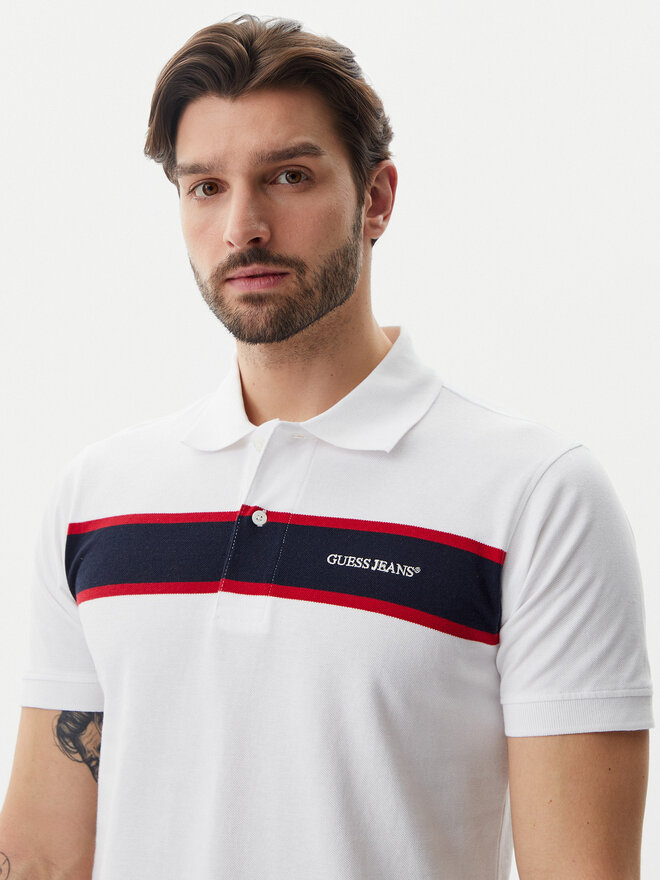 Guess Jeans Guess Jeans Poloshirt M5GP29 KCJV1 Weiß Regular Fit