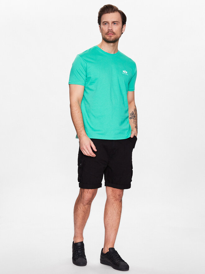 Alpha Industries Alpha Industries Marškinėliai Basic T Small Logo 188505 Žalia Regular Fit