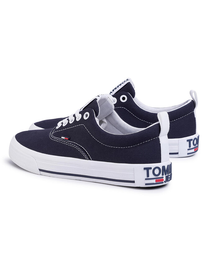 Tommy Jeans Sneakers aus Stoff Tommy Jeans Lowcut Essential Sneaker EN0EN00794 Dunkelblau
