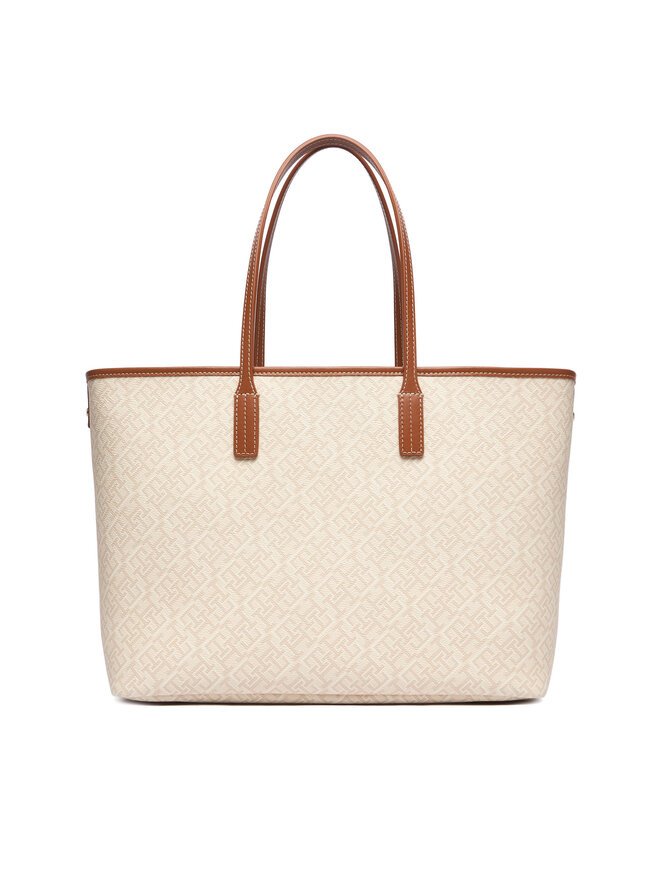 Tommy Hilfiger Handtasche Tommy Hilfiger Th Monoplay Tote Le AW0AW17416 Beige