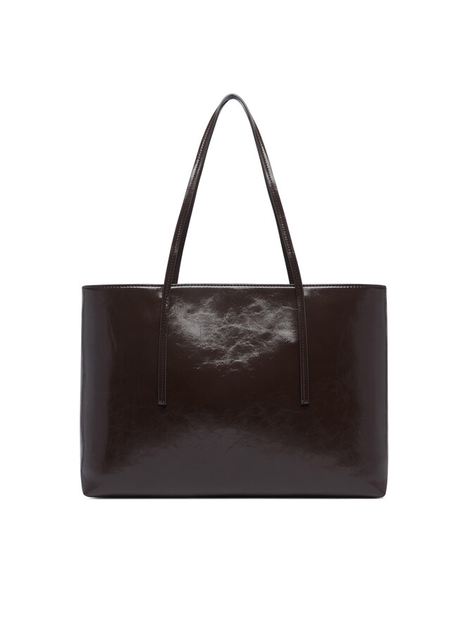 Calvin Klein Handtasche Calvin Klein Foil Logo Glossy Tote W/ Pouch LV04F3537G Braun