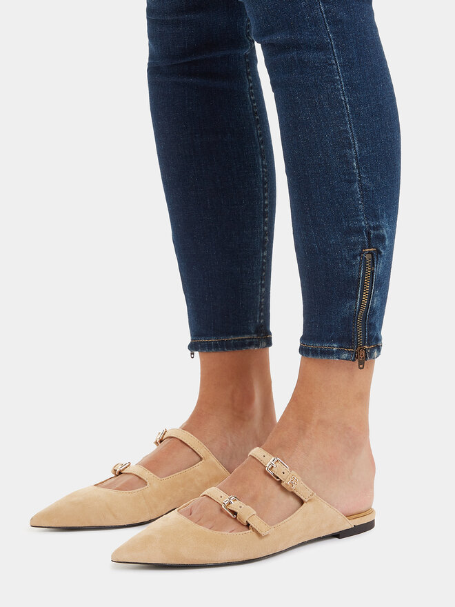 Tommy Hilfiger Παντόφλες Tommy Hilfiger Th Pointe Suede Mule FW0FW07697 Χακί