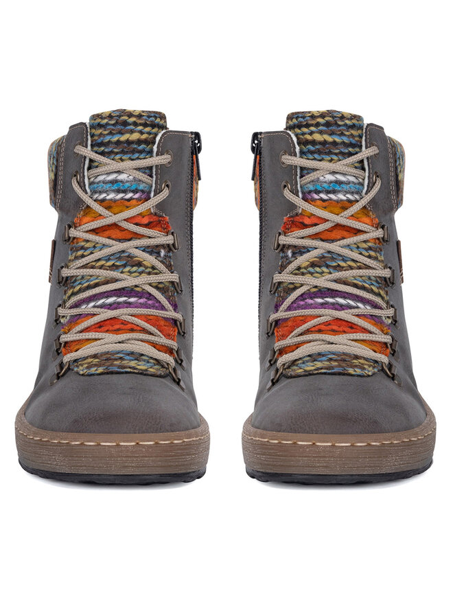 Rieker Schnürschuhe Rieker Z6743-45 Grau