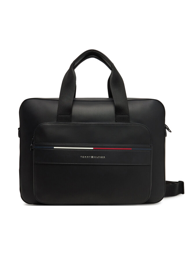 Tommy Hilfiger Brašna na notebook Tommy Hilfiger Th Foundation Computer Bag AM0AM13198 Černá