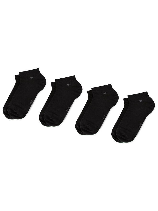 Tom Tailor Súprava 4 párov členkových ponožiek unisex Tom Tailor 9415 Čierna