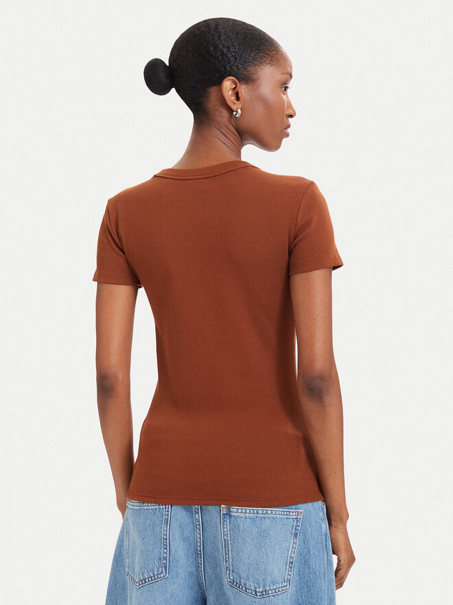 HUGO HUGO Футболка Easy 50523924 Коричневий Slim Fit