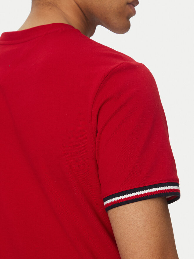 Tommy Hilfiger Tommy Hilfiger Marškinėliai Global Stripe MW0MW38630 Raudona Regular Fit