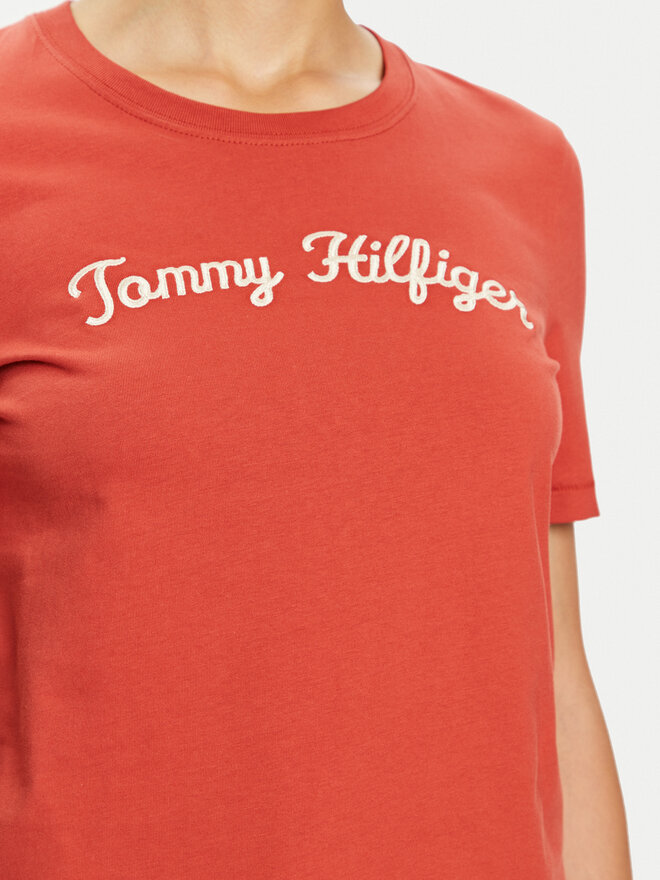 Tommy Hilfiger Tommy Hilfiger Majica Script WW0WW42589 Rdeča Regular Fit