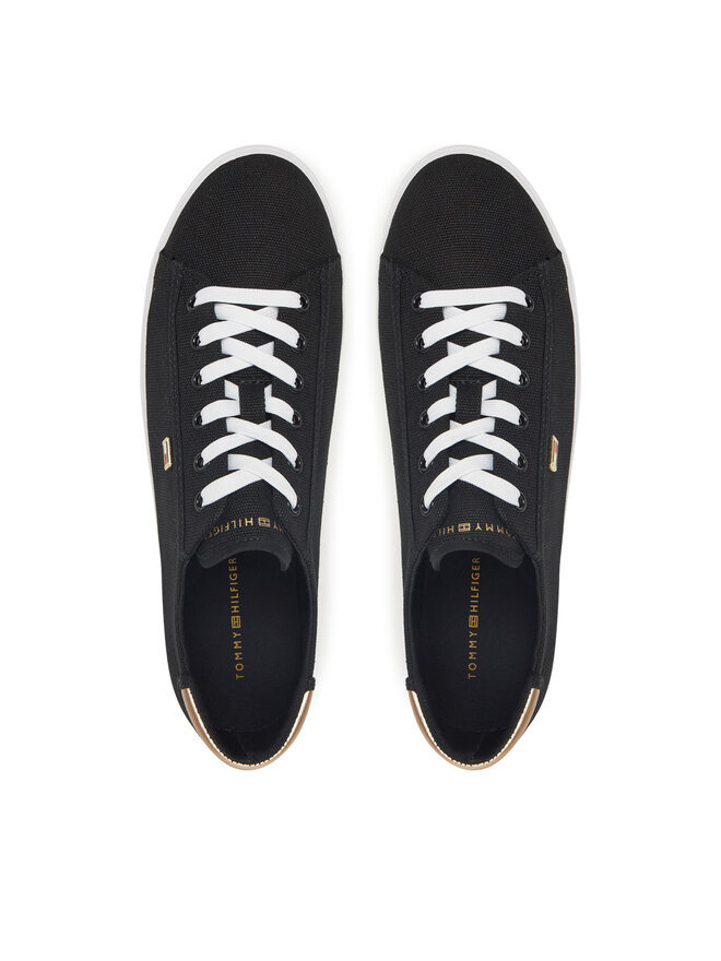 Tommy Hilfiger Πάνινα παπούτσια Tommy Hilfiger Vulc Canvas Lace Up Sneaker FW0FW08647 Μαύρο
