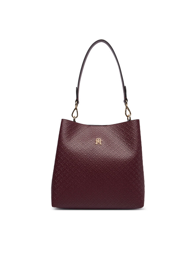 Tommy Hilfiger Handtasche Tommy Hilfiger Th Icon Shoulder Bag Mono AW0AW19000 Dunkelrot