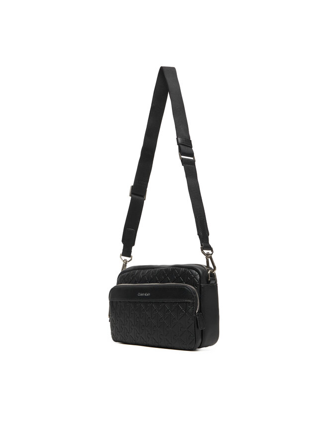 Calvin Klein Crossover torbica Calvin Klein Emblem Emboss Camera Bag LV04D3203G Crna