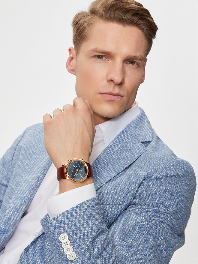 Daniel Wellington Hodinky Daniel Wellington Iconic Chronograph St Mawes Arctic DW00100639 Hnědá