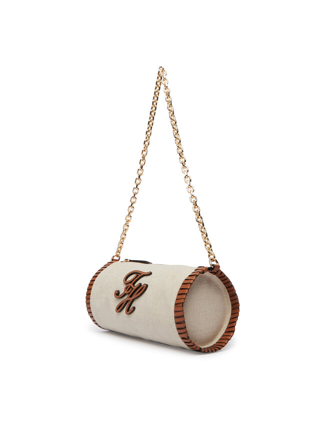 Tommy Hilfiger Handtasche Tommy Hilfiger Th Elev Summ Chain Bag Canvas AW0AW18635 Beige