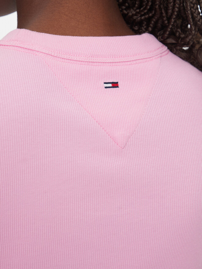 Tommy Jeans Tommy Jeans Camiseta Script Label DW0DW21402 Rosa Slim Fit