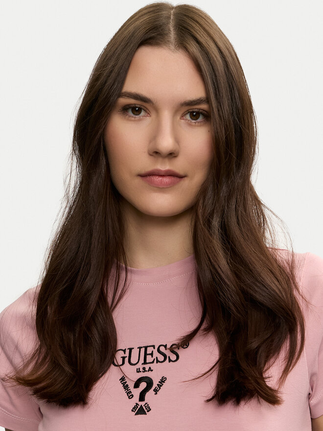 Guess Guess Marškinėliai Colette V4YI21 KCDH1 Rožinė Regular Fit