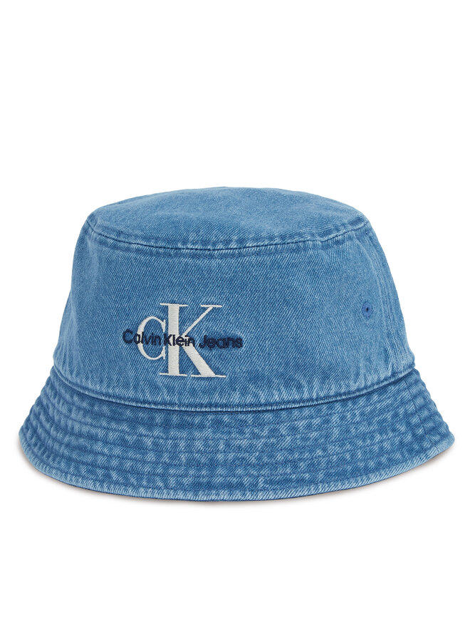 Calvin Klein Klobouk Calvin Klein Mono Logo Denim Bucket Hat LV04G5021G Modrá