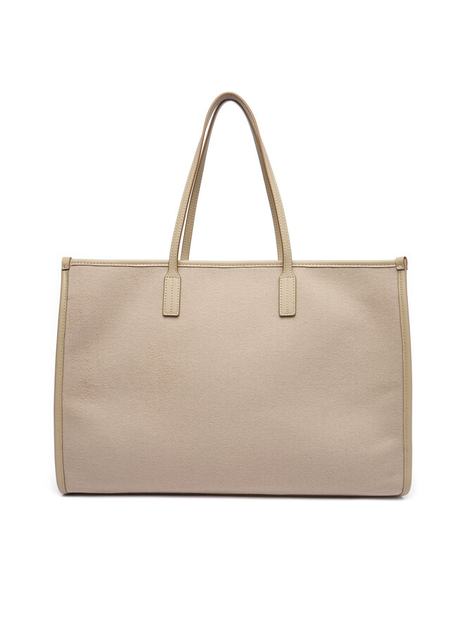 Tommy Hilfiger Handtasche Tommy Hilfiger Th City Large Tote Melton AW0AW18215 Beige
