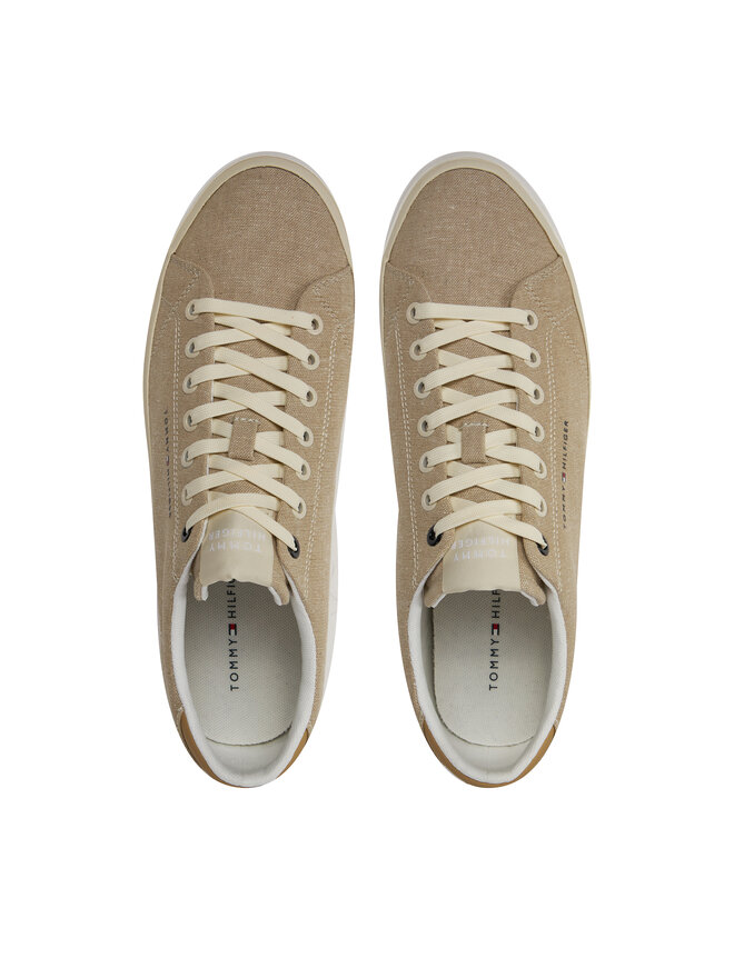 Tommy Hilfiger Sneakersy Tommy Hilfiger Th Hi Vulc Low Chambray FM0FM04945 Béžová