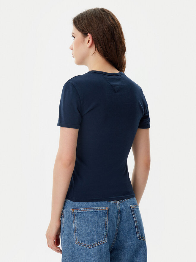 Tommy Jeans Tommy Jeans T-Shirt Nyc Ringer DW0DW20323 Dunkelblau Slim Fit