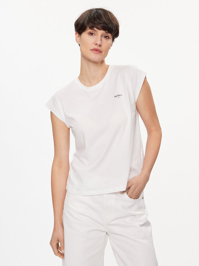 Pepe Jeans Pepe Jeans Marškinėliai Lory PL505853 Balta Regular Fit