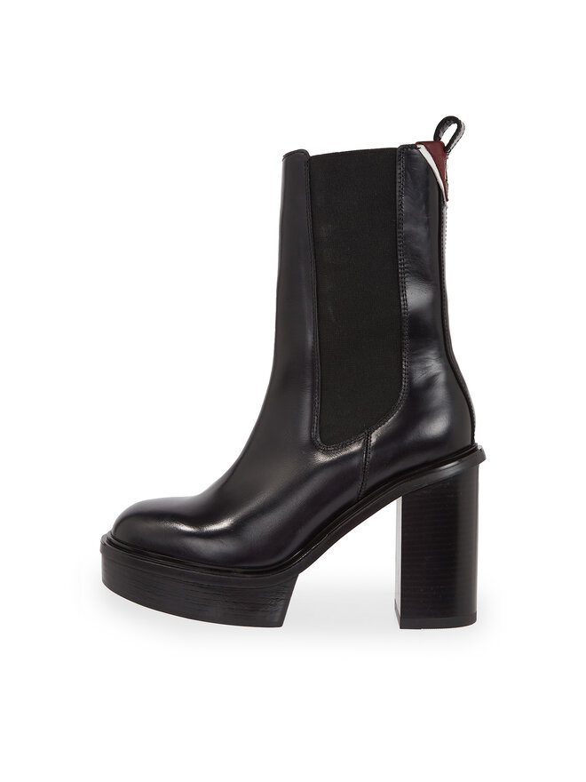 Tommy Hilfiger Ботильйони Tommy Hilfiger Elevated Plateau Chelsea Bootie FW0FW07542 Чорний