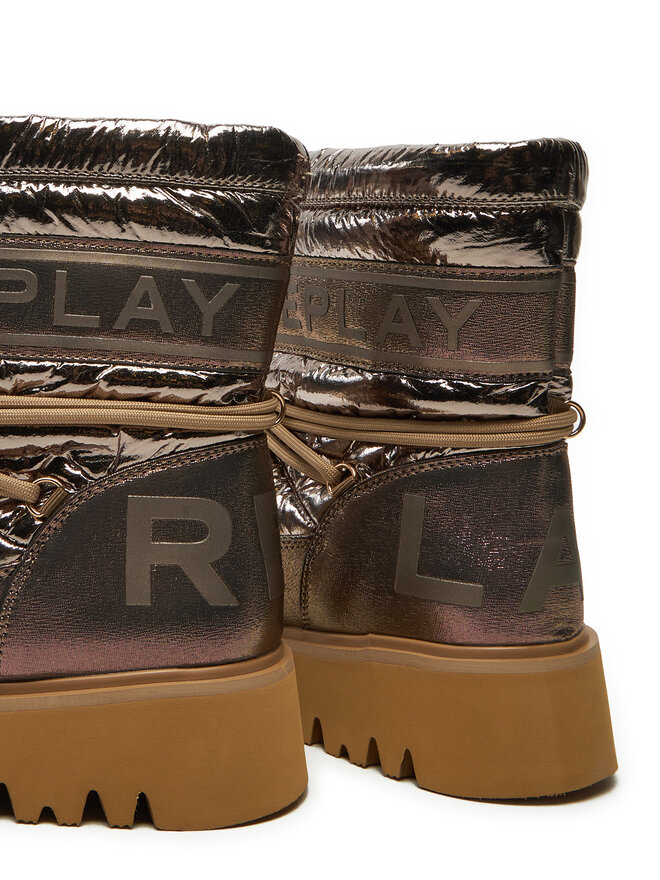 REPLAY Botas de nieve REPLAY Shiny-Effect Harper United Lace-Up GWF4R.000.C0002T Oro