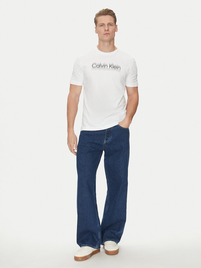 Calvin Klein Calvin Klein Camiseta Double Logo K10K114149 Blanco Regular Fit