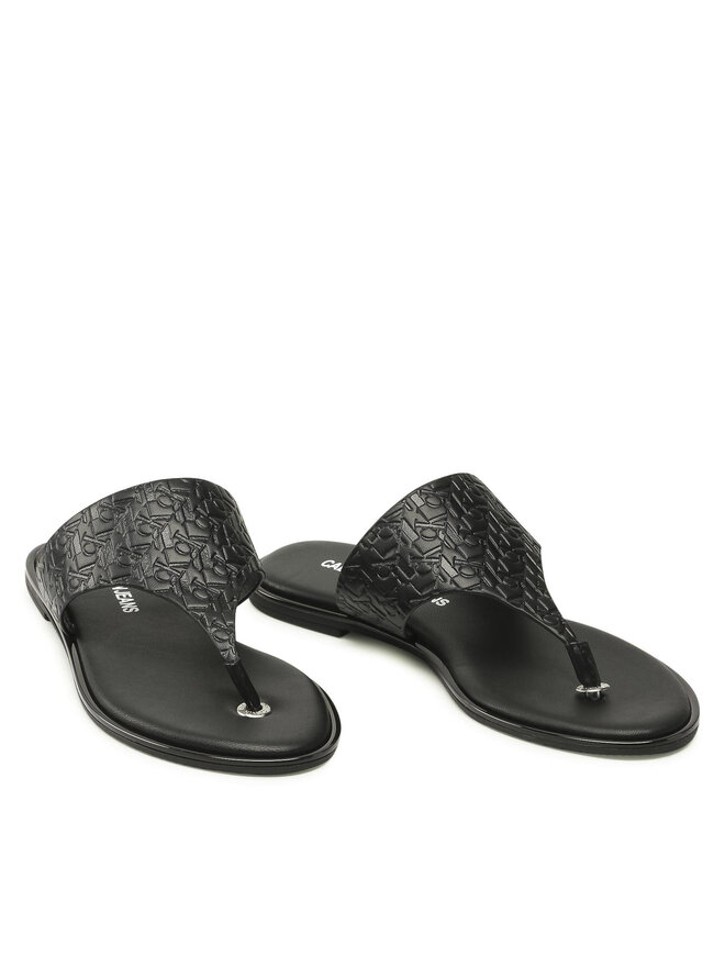 Calvin Klein Jeans Джапанки Calvin Klein Jeans Flat Sandal Toe Slide Em Pa-Pl YW0YW00142 Черен