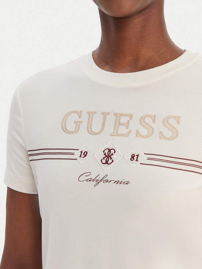 Guess Guess T-Shirt V6GI06 K2967 Écru Regular Fit