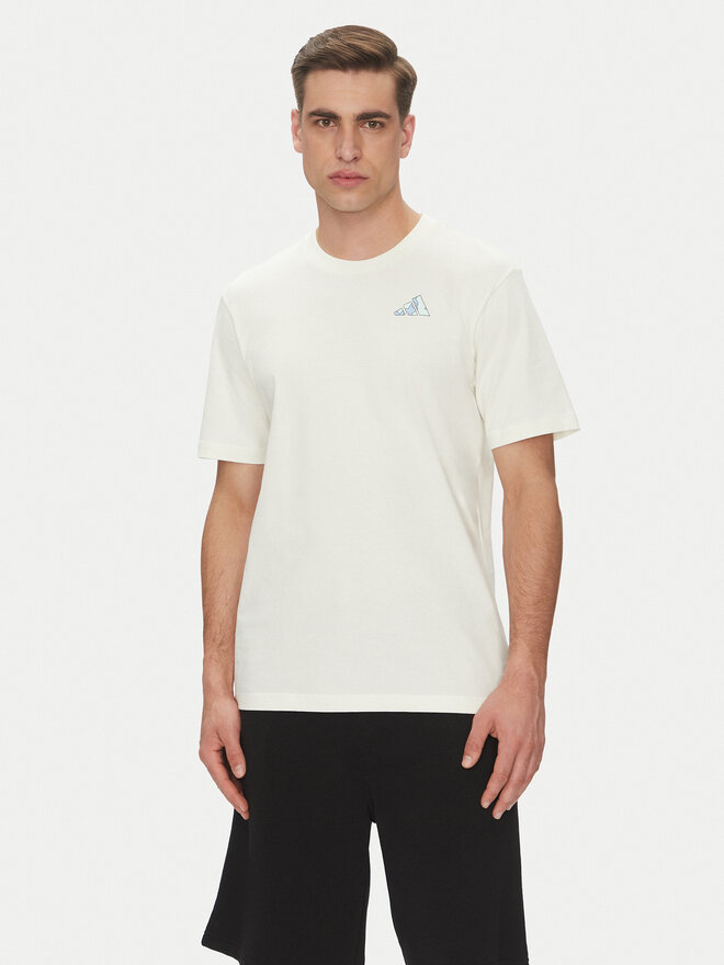 adidas adidas Marškinėliai Earth Day Graphic JI6756 Balta Regular Fit
