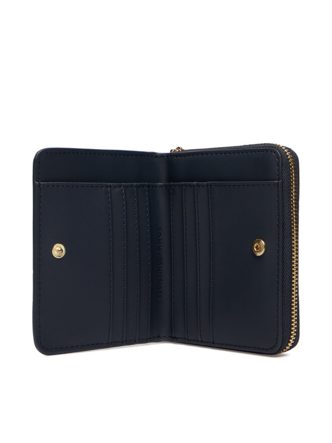 Tommy Hilfiger Geldbörse Tommy Hilfiger Th Icon Med Za W/Flap Corp AW0AW18653 Dunkelblau