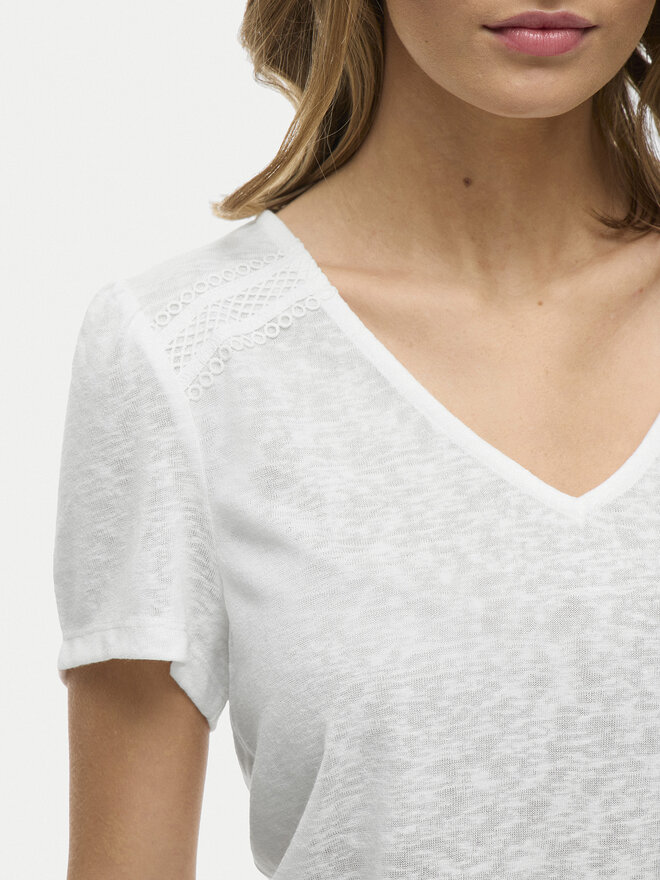 Vila Vila Camiseta Amer 14093441 Blanco Regular Fit