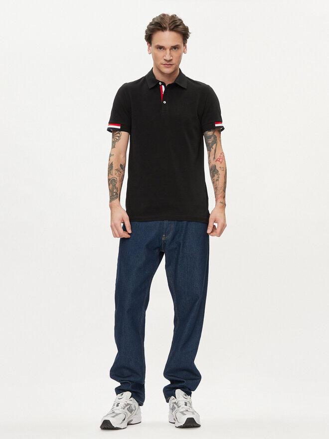 Geox Geox Polo marškinėliai M4510L T2649 F9000 Juoda Regular Fit