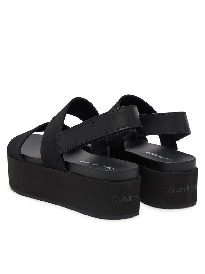 Calvin Klein Jeans Sandały Calvin Klein Jeans Flatform Sandal Sling In YW0YW01788 Czarny