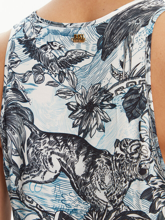 Just Cavalli Just Cavalli Топ 78PAH640 Голубий Regular Fit