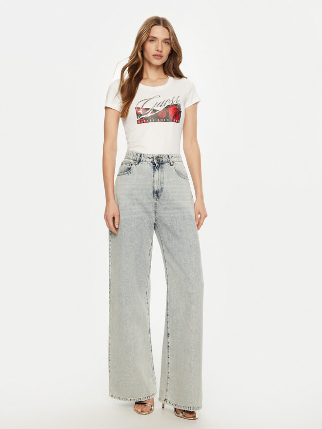 Guess Guess Camiseta W5RI03 J1314 Blanco Regular Fit