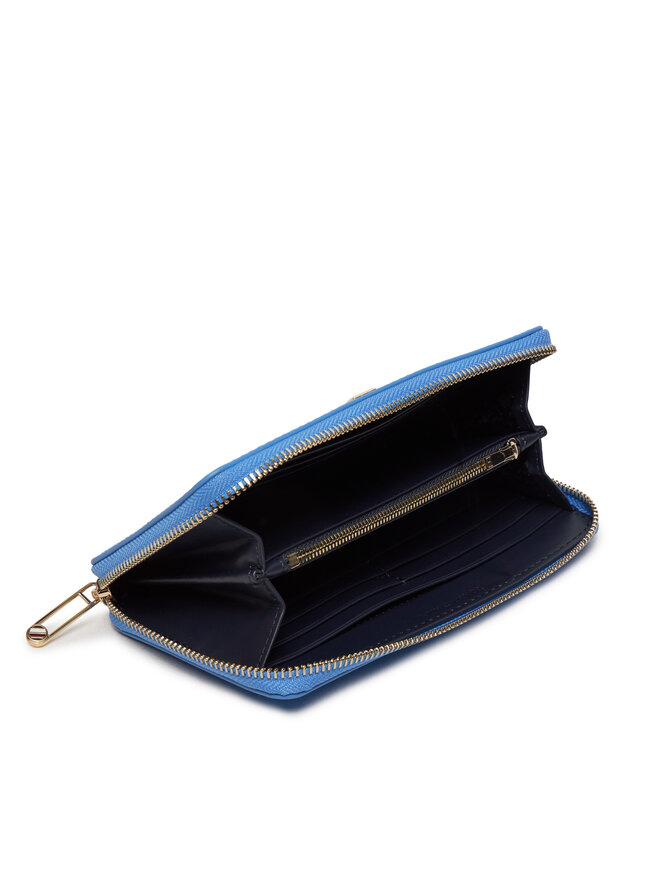 Tommy Hilfiger Portofel Mare de Damă Tommy Hilfiger Iconic Tommy Large Za AW0AW16009 Albastru