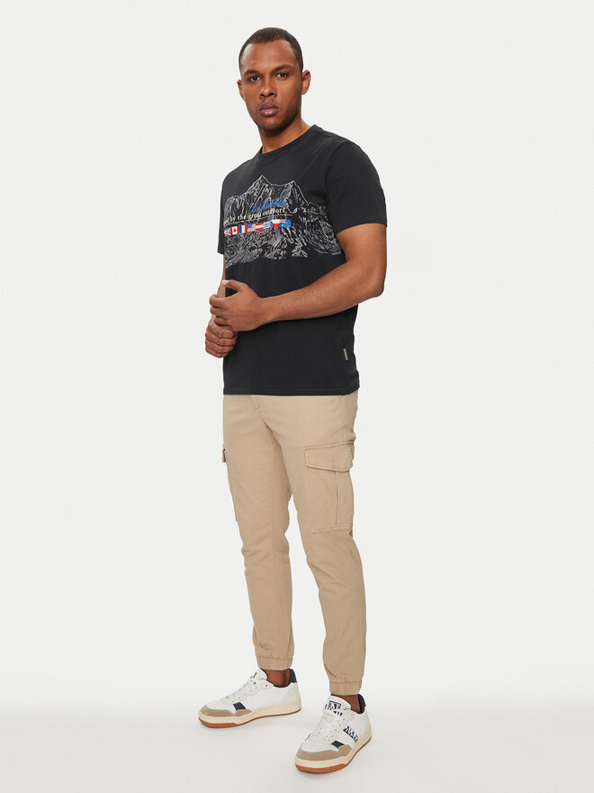 Napapijri Napapijri T-Shirt S-Turin NP0A4HQG Μαύρο Regular Fit